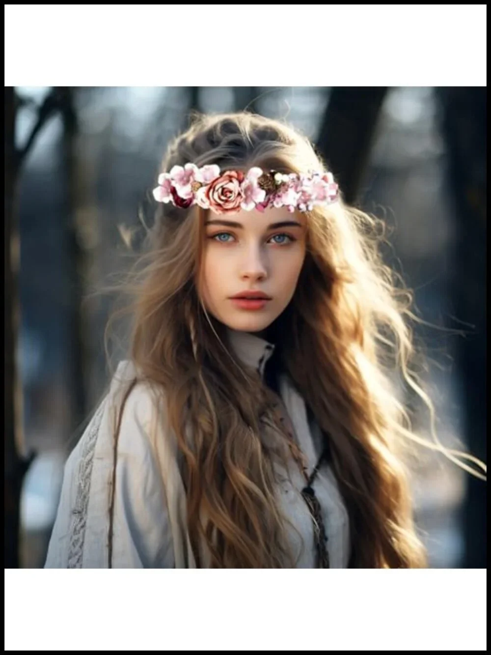 Handmade Fabric Flower Crown Woodland Elf Headband for Women Wedding Halloween